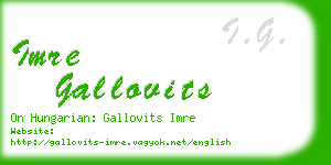 imre gallovits business card